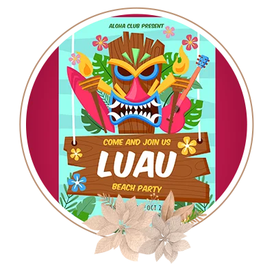 Luau beach party invitation