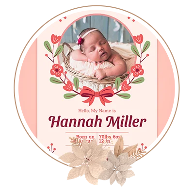 Baby name announcement card