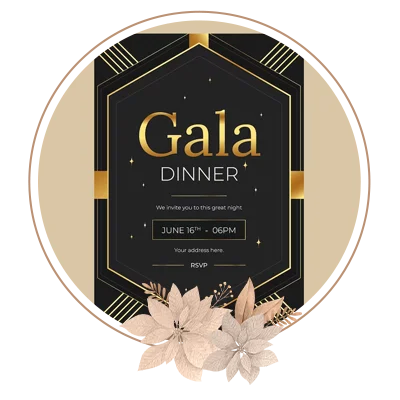 Luxury gala dinner card