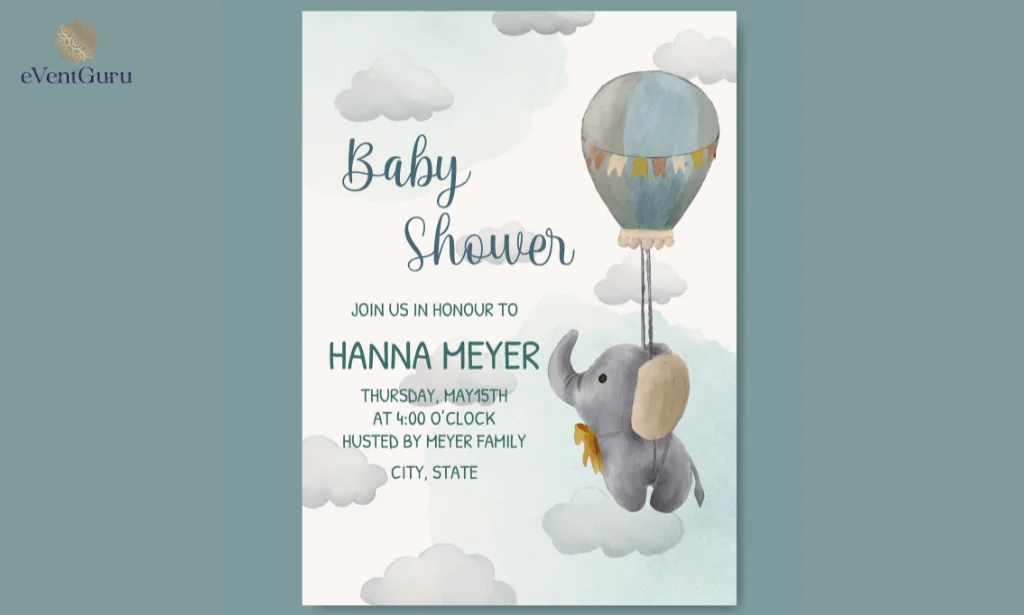 Invitation for a watercolor baby shower