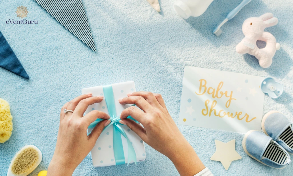 Baby shower with blue decor