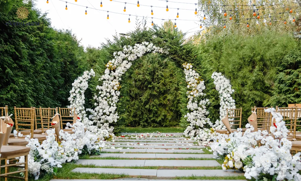 A place for wedding ceremony in the garden