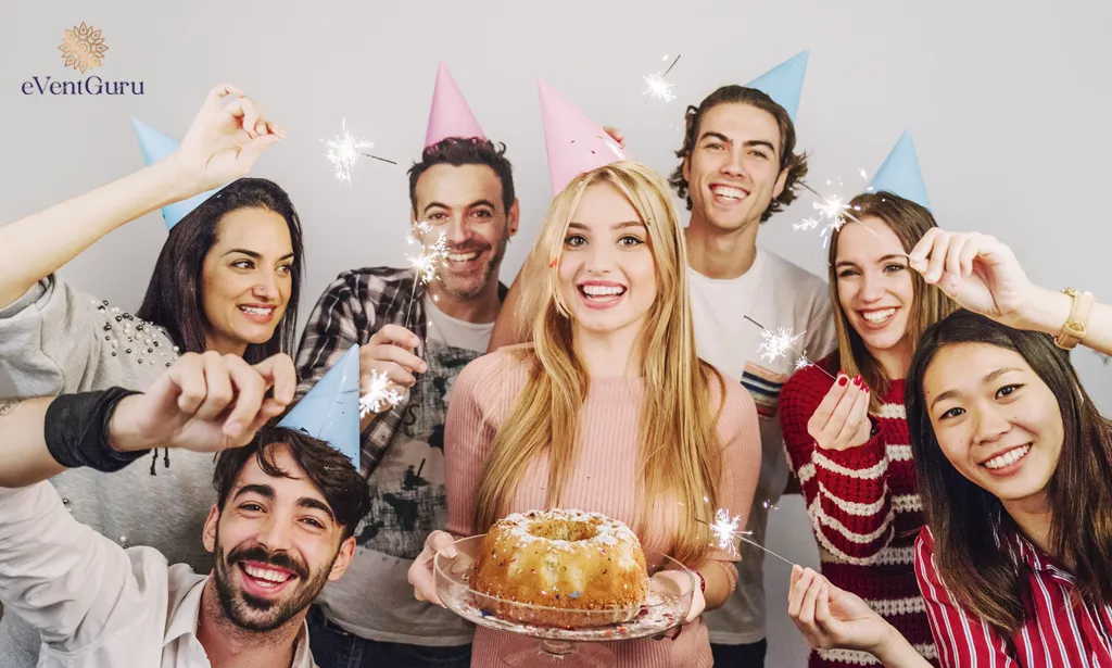 Friends celebrating their birthdays with cake